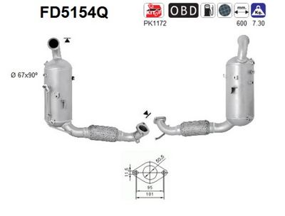 Soot/Particulate Filter, exhaust system AS FD5154Q