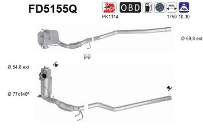 Soot/Particulate Filter, exhaust system AS FD5155Q