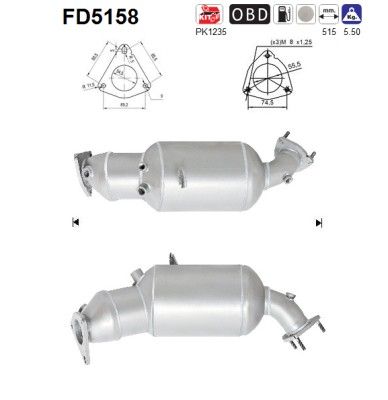 Soot/Particulate Filter, exhaust system AS FD5158