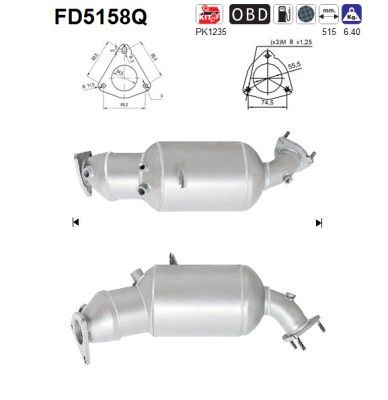 AS FD5158Q Soot/Particulate Filter, exhaust system