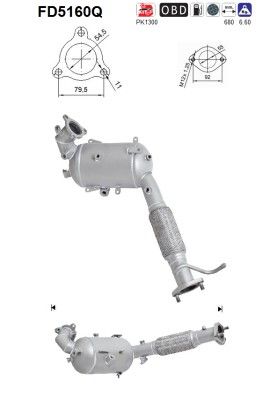 Soot/Particulate Filter, exhaust system AS FD5160Q