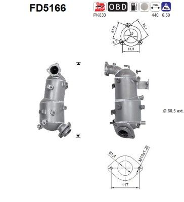 AS FD5166 Soot/Particulate Filter, exhaust system