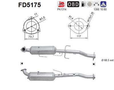 Soot/Particulate Filter, exhaust system AS FD5175