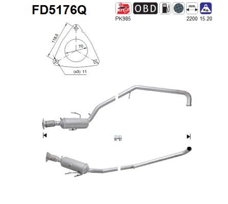 AS FD5176Q Soot/Particulate Filter, exhaust system