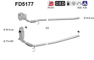 Soot/Particulate Filter, exhaust system AS FD5177