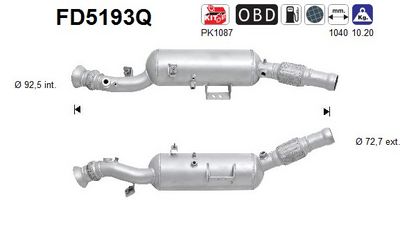 Soot/Particulate Filter, exhaust system AS FD5193Q