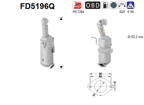 AS FD5196Q Soot/Particulate Filter, exhaust system