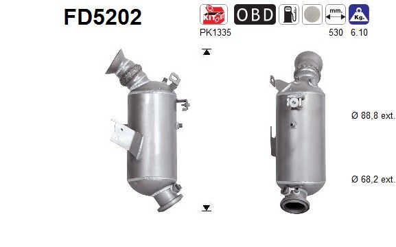 AS FD5202 Soot/Particulate Filter, exhaust system