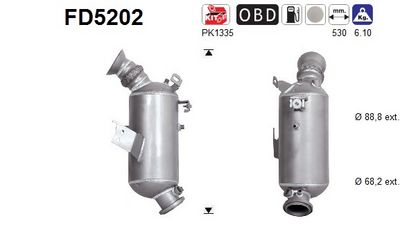 Soot/Particulate Filter, exhaust system AS FD5202