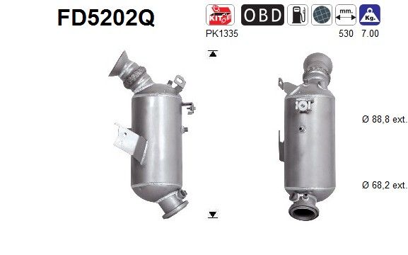 AS FD5202Q Soot/Particulate Filter, exhaust system