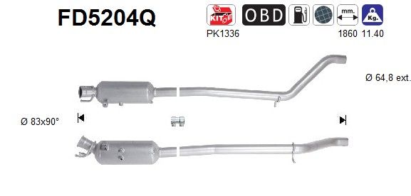 AS FD5204Q Soot/Particulate Filter, exhaust system