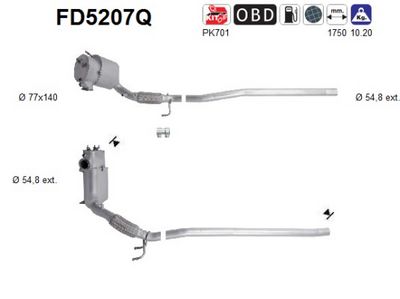 Soot/Particulate Filter, exhaust system AS FD5207Q