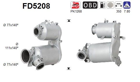 AS FD5208 Soot/Particulate Filter, exhaust system