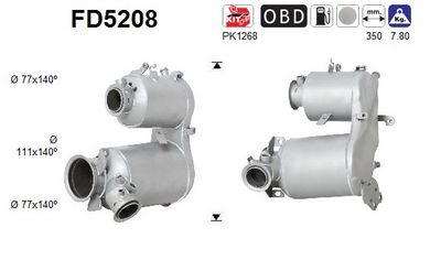 Soot/Particulate Filter, exhaust system AS FD5208