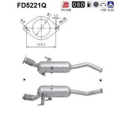 Soot/Particulate Filter, exhaust system AS FD5221Q