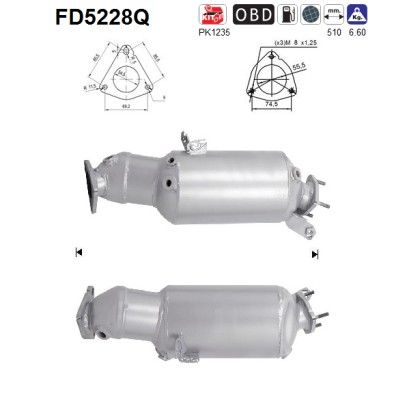 Soot/Particulate Filter, exhaust system AS FD5228Q