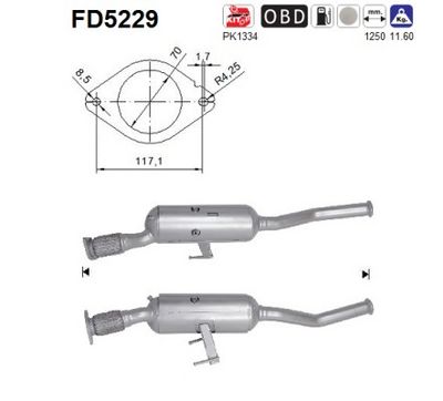 Soot/Particulate Filter, exhaust system AS FD5229