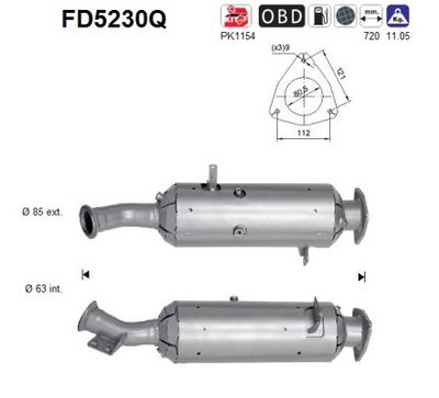 Soot/Particulate Filter, exhaust system AS FD5230Q