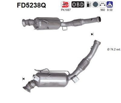 Soot/Particulate Filter, exhaust system AS FD5238Q