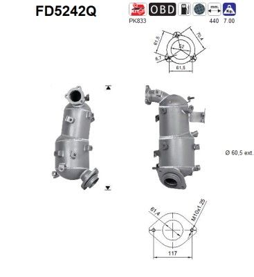 AS FD5242Q Soot/Particulate Filter, exhaust system