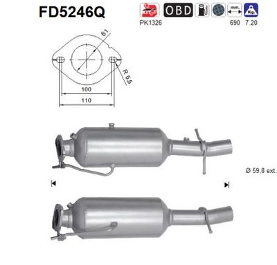 Soot/Particulate Filter, exhaust system AS FD5246Q