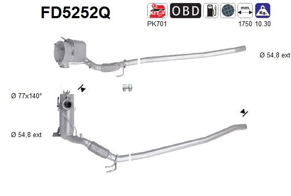 AS FD5252Q Soot/Particulate Filter, exhaust system