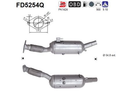Soot/Particulate Filter, exhaust system AS FD5254Q