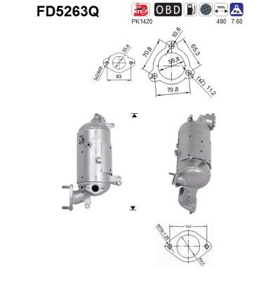 Soot/Particulate Filter, exhaust system AS FD5263Q