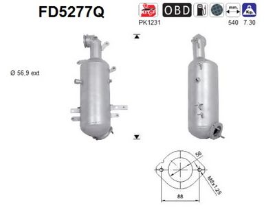 Soot/Particulate Filter, exhaust system AS FD5277Q