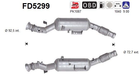 AS FD5299 Soot/Particulate Filter, exhaust system