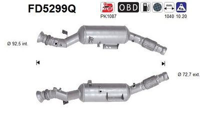 Soot/Particulate Filter, exhaust system AS FD5299Q