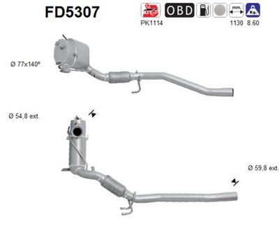 Soot/Particulate Filter, exhaust system AS FD5307
