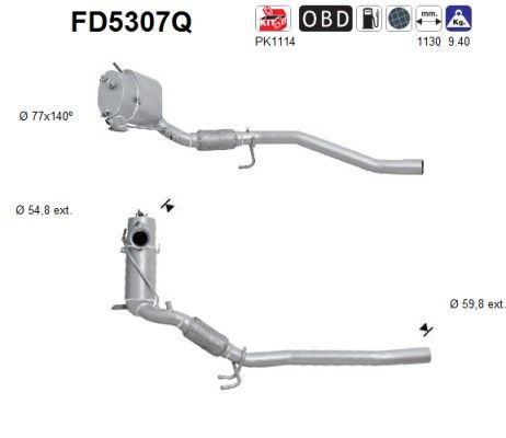 AS FD5307Q Soot/Particulate Filter, exhaust system