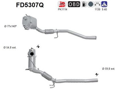 Soot/Particulate Filter, exhaust system AS FD5307Q