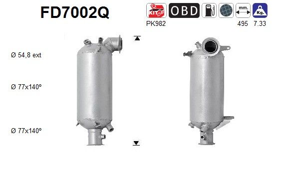 AS FD7002Q Soot/Particulate Filter, exhaust system