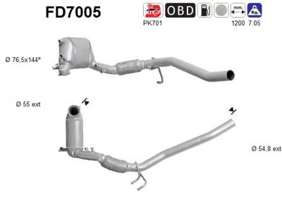 Soot/Particulate Filter, exhaust system AS FD7005