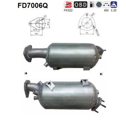 AS FD7006Q Soot/Particulate Filter, exhaust system