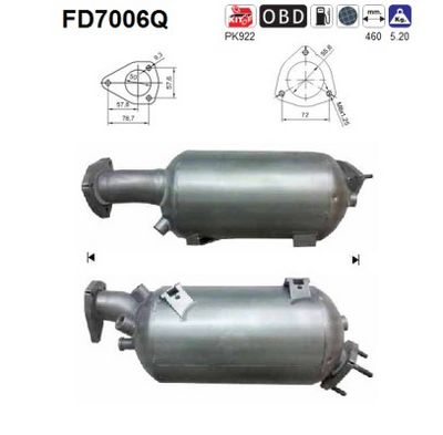 Soot/Particulate Filter, exhaust system AS FD7006Q