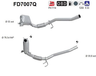 Soot/Particulate Filter, exhaust system AS FD7007Q