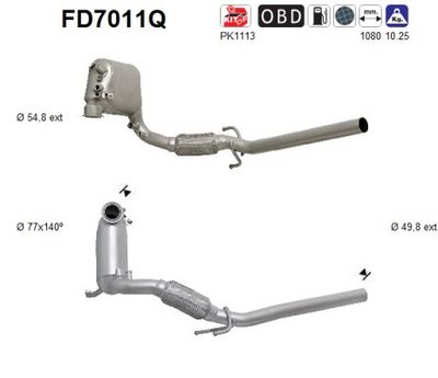 Soot/Particulate Filter, exhaust system AS FD7011Q