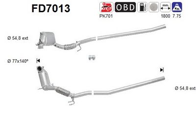 Soot/Particulate Filter, exhaust system AS FD7013