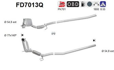 Soot/Particulate Filter, exhaust system AS FD7013Q