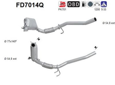 Soot/Particulate Filter, exhaust system AS FD7014Q