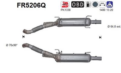 Soot/Particulate Filter, exhaust system AS FR5206Q