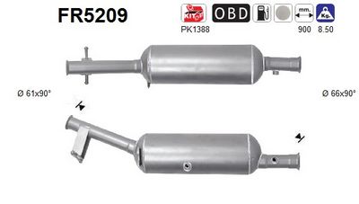 Soot/Particulate Filter, exhaust system AS FR5209