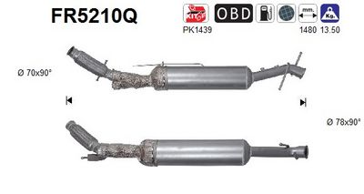 Soot/Particulate Filter, exhaust system AS FR5210Q