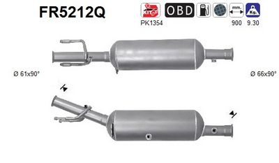 Soot/Particulate Filter, exhaust system AS FR5212Q