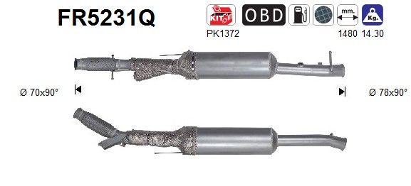 AS FR5231Q Soot/Particulate Filter, exhaust system