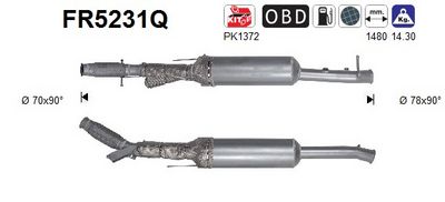 Soot/Particulate Filter, exhaust system AS FR5231Q