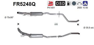 Soot/Particulate Filter, exhaust system AS FR5248Q